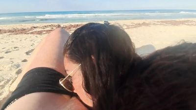Amateur MILF Sucks Cock and Swallows Cum POV on the Beach - porntry.com