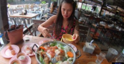 Asian babe in fishnets gives top-notch BJ while getting pounded from behind - alphaporno.com - Thailand