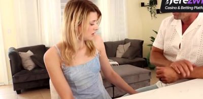 Blonde Amateur Enjoys Her Stepdad in a Hot Steamy Stepfantasy Session - ah-me.com