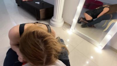 Slut on a Leash Gives Master a Deep Sloppy Blowjob - porntry.com