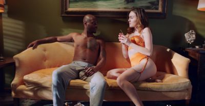 Babes with t*** boobs and hairless privates go wild on a huge dark dick in various positions - alphaporno.com