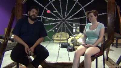 Redheaded woman bound in rope and chains for intense BDSM teasing session - yesvids.com