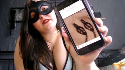 Masked sissy in lace performs for the webcam with bold confidence - yesvids.com