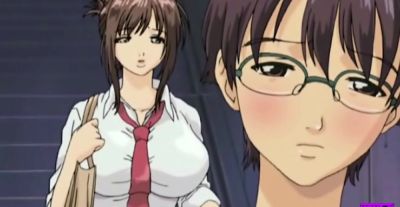 Teacher's big boobs bounce as she fingerbangs her eager student in a steamy hentai scene - alphaporno.com