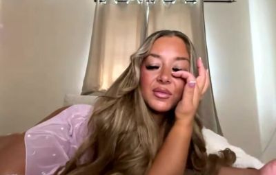 Hot Blonde in Pink Lingerie Teasing, Sucking & Toy Play - inxxx.com