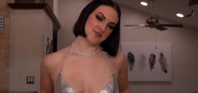 Oily Silver Dress Temptress Begs for Cock - inxxx.com