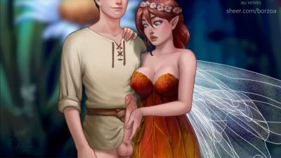 New - Slender fairy with natural large breasts mounts a man in a glowing forest fantasy - yesvids.com