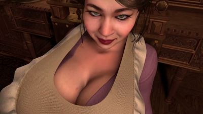 Voluptuous maid in purple dress takes him deep after pleasuring him orally in 3D fantasy - yesvids.com