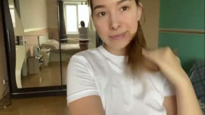 Young woman in red lace panties touches herself on camera - yesvids.com