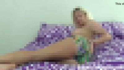 Confident blonde teases in lingerie while guiding your hand for JOI - yesvids.com