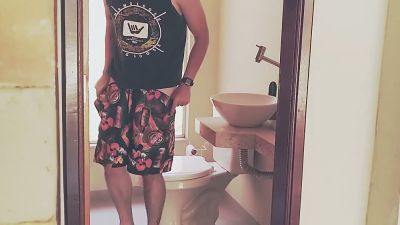 Chubby roommate caught exposing herself while jerking off in the bathroom - yesvids.com
