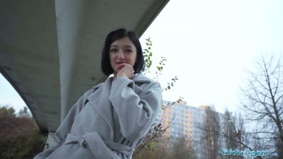 Petite Russian woman takes a fat cock in hidden spots from public agent - yesvids.com - Russia