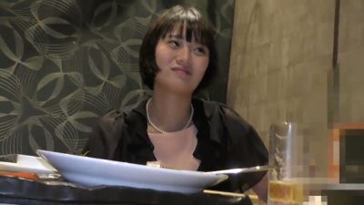 Asian beauty in sheer stockings teased by two men on a red bench - yesvids.com - Japan
