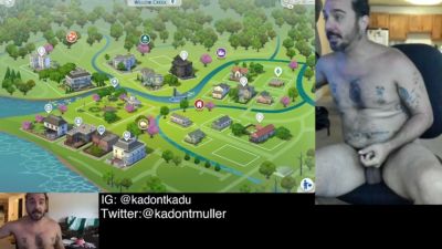 Bearded tattooed nudist hippie caught masturbating while playing The Sims 4 - yesvids.com
