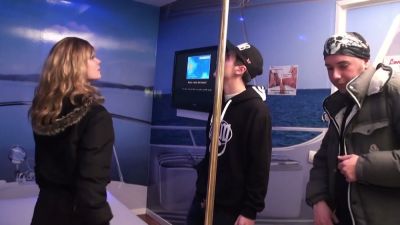 Amandine's casting session turns into a hot threesome on a boat - yesvids.com - Usa