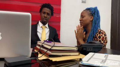 Employee pleases her Black boss in the office with deep oral and double penetration - yesvids.com