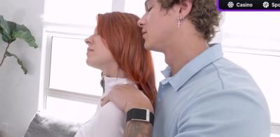 Redhead mummy gets a massage and enjoys her smallish baps being touched - ah-me.com