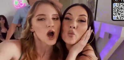 Busty white damsels and a curvy teen legal enjoy an mighty side plow with three men - ah-me.com