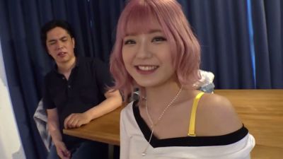 Pink-haired Asian girl gives a passionate handjob and deep oral in POV view - yesvids.com - Japan