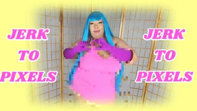 Blue-haired cosplayer strikes a pose in front of a traditional screen - yesvids.com - Usa