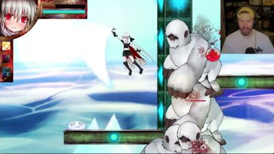 White-haired warrior girl captured and held by two green orcs in fantasy forest - yesvids.com