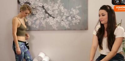 Hot light-haired stunner gives a massage to her crush - ah-me.com