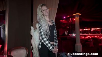 Tattooed blonde in black stockings takes deep throat and cumshot to the face - yesvids.com