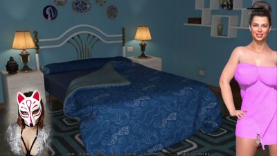 Voluptuous MILF wanks an elderly man in her cartoonish living room beneath a fox mask - yesvids.com