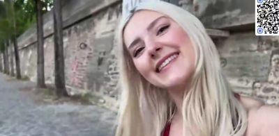 Cute blonde babe showcases off her cootchie in Paris - ah-me.com