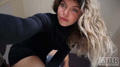 Blonde babe takes a creampie in black boots and turtleneck - yesvids.com