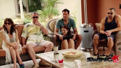 Curvy brunette takes two men in a passionate threesome with deep throat and ass worship - yesvids.com
