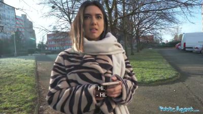 European brunette student meets a stranger under surveillance and swallows his load - yesvids.com