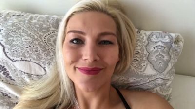 Blonde German wife fingers herself while her hairy husband watches in bed - yesvids.com - Germany