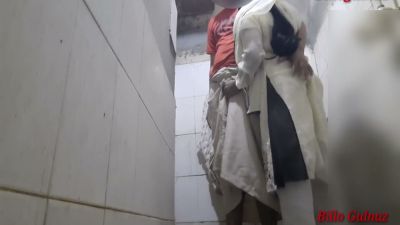 Young adult step-sibling roleplay turns intimate in a tiled bathroom - yesvids.com - India