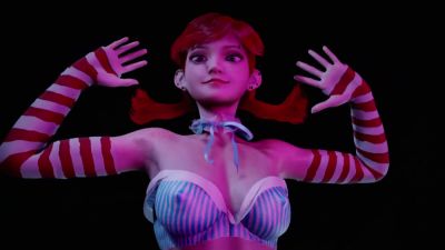 New - Curvy redhead in pigtails teases in glowing 3D anime style - yesvids.com