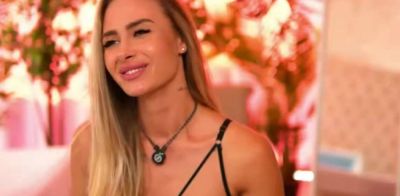 Blonde in Black Lingerie Teases - inxxx.com