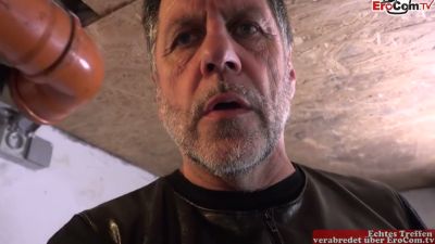 German dominatrix oversees a bondage session with a pierced submissive in an industrial dungeon - yesvids.com - Germany