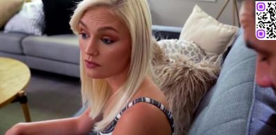POV glance of blond with smallish orbs sitting astride her man - ah-me.com