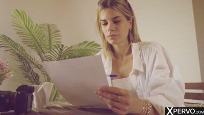 Tattooed blonde model submits to dominant photographer during intense casting session - yesvids.com - Britain - Spain