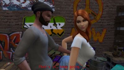 Redhead dominates and submits in gritty animated public encounter - yesvids.com