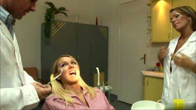 Blonde with big tits gets anal in the dentist's office - yesvids.com