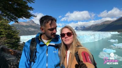 Petite tattooed blonde wakes to her partner's hard cock after their glacier adventure - yesvids.com