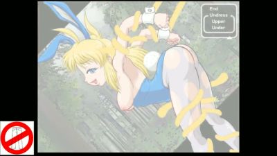 Blonde bunny-eared anime girl captured and taken anally in a fantasy forest - yesvids.com