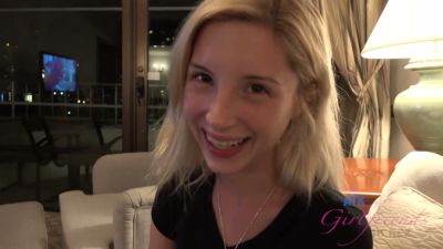 Blonde smokes while giving a humiliating footjob to his muscular cock - yesvids.com