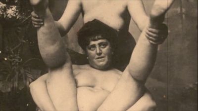 Emmy Clark embodies vintage erotic art with natural body hair in timeless sepia tones - yesvids.com