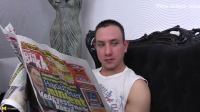 Mature redhead with glasses takes young black cock deep in her ass - yesvids.com