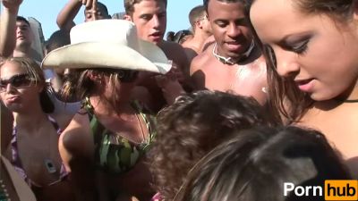 College beach party heats up with bikini teasing and passionate kissing among sun-soaked students - yesvids.com