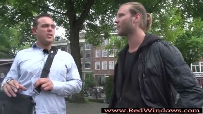Two men share intimate moments in a Dutch cityscape - yesvids.com - Netherlands