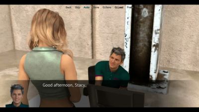Animated office fantasy turns heated in a clothing store as a bald man exposes himself to a blonde woman - yesvids.com - Usa