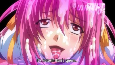 Pink-haired anime girl in military uniform takes cumshot from multiple partners - yesvids.com